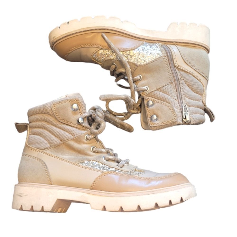 Dolce Vita Camel Pryor Glitter Hiking Combat Boots